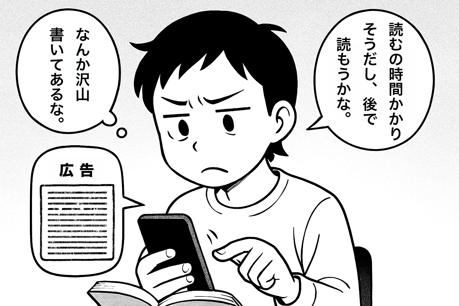 テキスト広告に困る様子